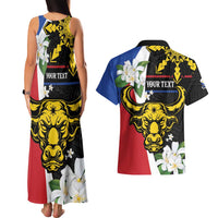 Personalised Philippines Carabao Couples Matching Tank Maxi Dress and Hawaiian Shirt Filipino Sun Mix Sampaguita Flower