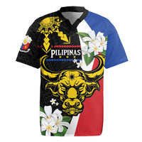 Personalised Philippines Carabao Rugby Jersey Filipino Sun Mix Sampaguita Flower