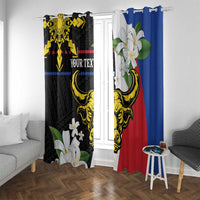 Personalised Philippines Carabao Window Curtain Filipino Sun Mix Sampaguita Flower