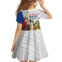 Personalised Philippines Eagle Kid Short Sleeve Dress Filipino Sun Mix Sampaguita Flower