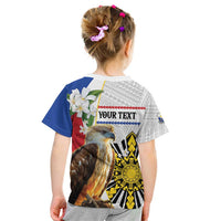 Personalised Philippines Eagle Kid T Shirt Filipino Sun Mix Sampaguita Flower