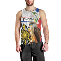Personalised Philippines Eagle Men Tank Top Filipino Sun Mix Sampaguita Flower LT14 - Polynesian Pride