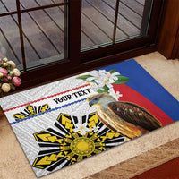 Personalised Philippines Eagle Rubber Doormat Filipino Sun Mix Sampaguita Flower