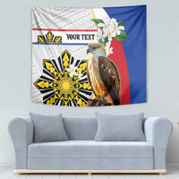 Personalised Philippines Eagle Tapestry Filipino Sun Mix Sampaguita Flower