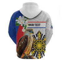 Personalised Philippines Eagle Zip Hoodie Filipino Sun Mix Sampaguita Flower LT14 - Polynesian Pride