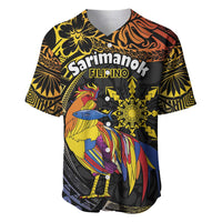 Philippines Sarimanok Baseball Jersey Papanok Legendary Bird Okir Polynesian Pattern LT14 Black - Polynesian Pride