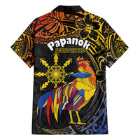 Philippines Sarimanok Family Matching Off The Shoulder Long Sleeve Dress and Hawaiian Shirt Papanok Legendary Bird Okir Polynesian Pattern LT14 - Polynesian Pride