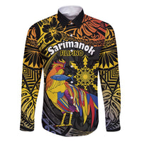 Philippines Sarimanok Family Matching Off Shoulder Short Dress and Hawaiian Shirt Papanok Legendary Bird Okir Polynesian Pattern