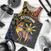 Philippines Sarimanok Men Tank Top Papanok Legendary Bird Okir Polynesian Pattern LT14 - Polynesian Pride