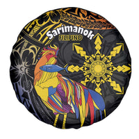 Philippines Sarimanok Spare Tire Cover Papanok Legendary Bird Okir Polynesian Pattern