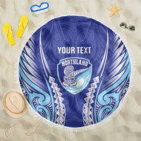 Northland 2026 Rugby Custom Beach Blanket NZ Maori Silver Fern