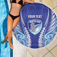 Northland 2026 Rugby Custom Beach Blanket NZ Maori Silver Fern