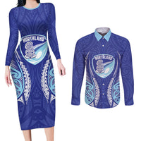 Northland 2026 Rugby Custom Couples Matching Long Sleeve Bodycon Dress and Long Sleeve Button Shirt NZ Maori Silver Fern