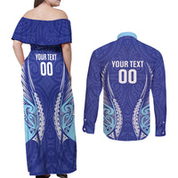 Northland 2026 Rugby Custom Couples Matching Off Shoulder Maxi Dress and Long Sleeve Button Shirt NZ Maori Silver Fern