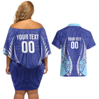 Northland 2026 Rugby Custom Couples Matching Off Shoulder Short Dress and Hawaiian Shirt NZ Maori Silver Fern