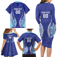Northland 2026 Rugby Custom Family Matching Long Sleeve Bodycon Dress and Hawaiian Shirt NZ Maori Silver Fern