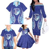 Northland 2026 Rugby Custom Family Matching Off The Shoulder Long Sleeve Dress and Hawaiian Shirt NZ Maori Silver Fern