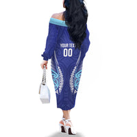 Northland 2026 Rugby Custom Family Matching Off The Shoulder Long Sleeve Dress and Hawaiian Shirt NZ Maori Silver Fern