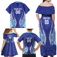 Northland 2026 Rugby Custom Family Matching Off Shoulder Maxi Dress and Hawaiian Shirt NZ Maori Silver Fern
