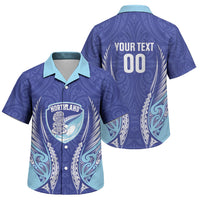 Northland 2026 Rugby Custom Family Matching Off Shoulder Maxi Dress and Hawaiian Shirt NZ Maori Silver Fern LT14 Son's Shirt Blue - Polynesian Pride
