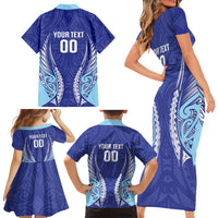 Northland 2026 Rugby Custom Family Matching Short Sleeve Bodycon Dress and Hawaiian Shirt NZ Maori Silver Fern