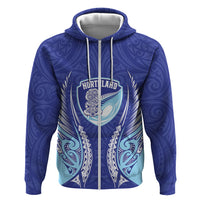 Northland 2026 Rugby Custom Hoodie NZ Maori Silver Fern LT14 Zip Hoodie Blue - Polynesian Pride