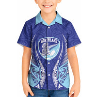 Northland 2026 Rugby Custom Kid Hawaiian Shirt NZ Maori Silver Fern LT14 Kid Blue - Polynesian Pride