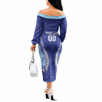 Northland 2026 Rugby Custom Off The Shoulder Long Sleeve Dress NZ Maori Silver Fern LT14 - Polynesian Pride