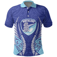 Northland 2026 Rugby Custom Polo Shirt NZ Maori Silver Fern LT14 Blue - Polynesian Pride