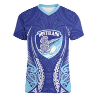 Northland 2026 Rugby Custom Women V-Neck T-Shirt NZ Maori Silver Fern
