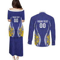 Otago 2026 Rugby Custom Couples Matching Puletasi and Long Sleeve Button Shirt NZ Maori Silver Fern