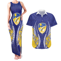 Otago 2026 Rugby Custom Couples Matching Tank Maxi Dress and Hawaiian Shirt NZ Maori Silver Fern