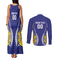 Otago 2026 Rugby Custom Couples Matching Tank Maxi Dress and Long Sleeve Button Shirt NZ Maori Silver Fern