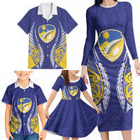 Otago 2026 Rugby Custom Family Matching Long Sleeve Bodycon Dress and Hawaiian Shirt NZ Maori Silver Fern LT14 - Polynesian Pride