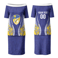 Otago 2026 Rugby Custom Family Matching Puletasi and Hawaiian Shirt NZ Maori Silver Fern LT14 Mom's Dress Blue - Polynesian Pride