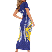 Otago 2026 Rugby Custom Family Matching Short Sleeve Bodycon Dress and Hawaiian Shirt NZ Maori Silver Fern