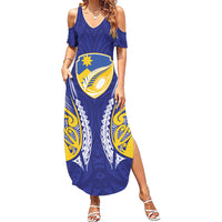 Otago 2026 Rugby Custom Family Matching Summer Maxi Dress and Hawaiian Shirt NZ Maori Silver Fern