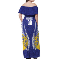 Otago 2026 Rugby Custom Off Shoulder Maxi Dress NZ Maori Silver Fern