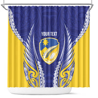 Otago 2026 Rugby Custom Shower Curtain NZ Maori Silver Fern