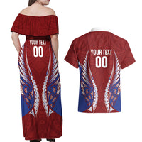 Southland 2026 Rugby Custom Couples Matching Off Shoulder Maxi Dress and Hawaiian Shirt NZ Maori Silver Fern