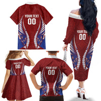 Southland 2026 Rugby Custom Family Matching Off The Shoulder Long Sleeve Dress and Hawaiian Shirt NZ Maori Silver Fern