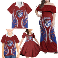 Southland 2026 Rugby Custom Family Matching Off Shoulder Maxi Dress and Hawaiian Shirt NZ Maori Silver Fern