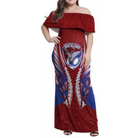 Southland 2026 Rugby Custom Family Matching Off Shoulder Maxi Dress and Hawaiian Shirt NZ Maori Silver Fern
