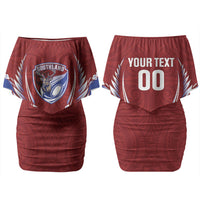 Southland 2026 Rugby Custom Family Matching Off Shoulder Short Dress and Hawaiian Shirt NZ Maori Silver Fern LT14 Mom's Dress Maroon - Polynesian Pride