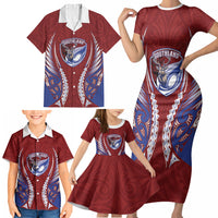 Southland 2026 Rugby Custom Family Matching Short Sleeve Bodycon Dress and Hawaiian Shirt NZ Maori Silver Fern LT14 - Polynesian Pride
