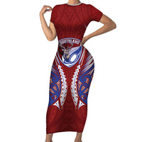 Southland 2026 Rugby Custom Family Matching Short Sleeve Bodycon Dress and Hawaiian Shirt NZ Maori Silver Fern