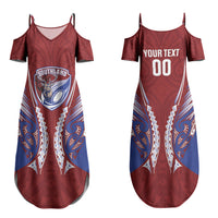 Southland 2026 Rugby Custom Family Matching Summer Maxi Dress and Hawaiian Shirt NZ Maori Silver Fern LT14 Mom's Dress Maroon - Polynesian Pride