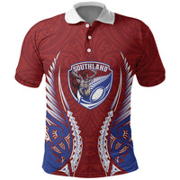 Southland 2026 Rugby Custom Polo Shirt NZ Maori Silver Fern LT14 Maroon - Polynesian Pride