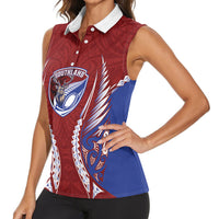 Southland 2026 Rugby Custom Women Sleeveless Polo Shirt NZ Maori Silver Fern