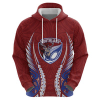 Southland 2026 Rugby Custom Zip Hoodie NZ Maori Silver Fern
